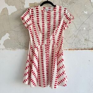 Zara Women's Cream and Red Dress